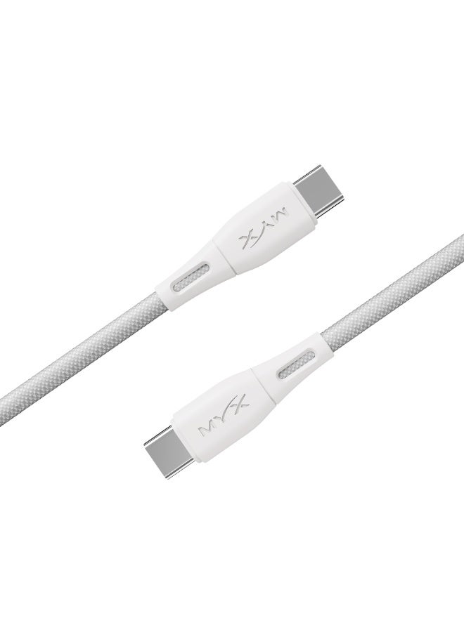 MYX Turbo USB-C to USB-C Cable | 60W Fast Charging & Data | 1.2M Braided Nylon
